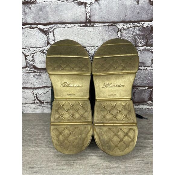 Blumarine Blue Suede Gold Embellished Lace Up Sneakers Women’s Sz 36.5EU/6M US - Picture 11 of 16